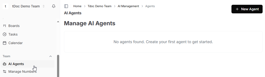 Agents section