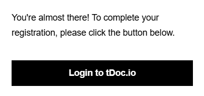 Email confirmation screen