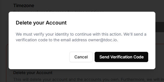 Profile Delete Verification