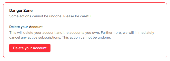 Profile Delete