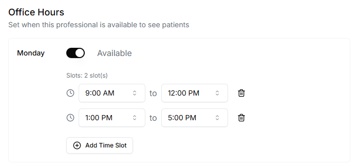 Configure Office Hours
